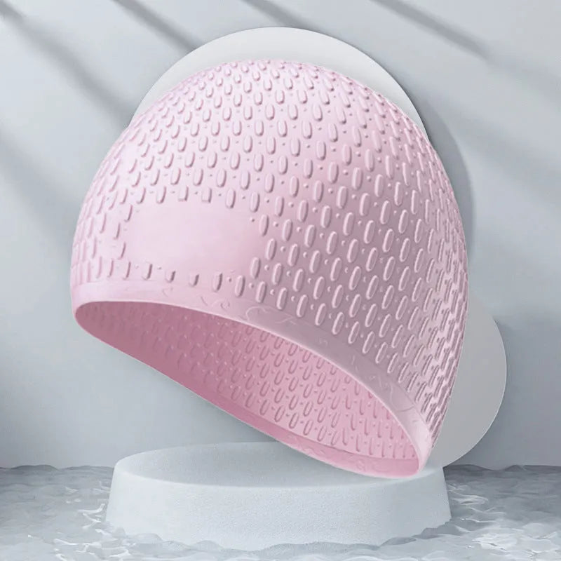 Adult silicone swimming cap in solid colour design available in multiple colour options
