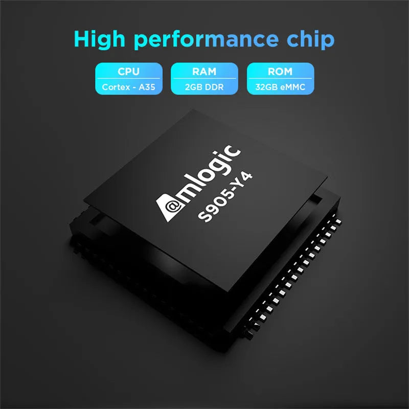 Android TV box set-top box with dual WIFI Bluetooth 2+32G memory HDMI output 96x16.8mm remote control
