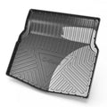Black carbon fibre pattern TPE car boot liner mat for vehicle trunk protection.