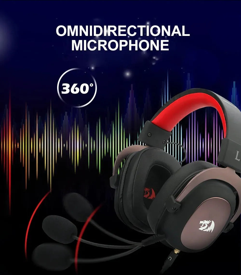 Black H710 game earphones with active noise reduction, 7.1 USB connection, imitation protein earmuffs, and braided cable