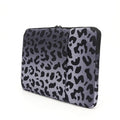 Leopard print laptop sleeve for 13-inch and 15.6-inch computers with anti-shock flannel lining