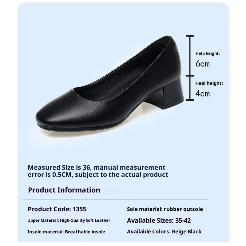Breathable women's casual low-top chunky heel slip-on shoes in white with PU upper and round toe