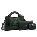 Women's crocodile pattern PU crossbody handbag in square vertical design with single shoulder strap