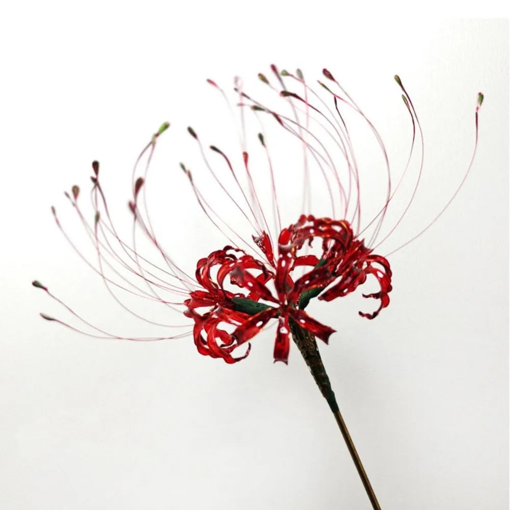 Bi'an creative flower hairpin with 8cm diameter flower and 20cm length clip in black colour