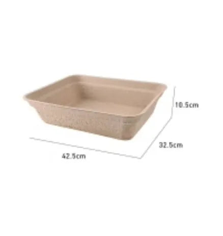 Brown disposable waterproof cat litter box with biodegradable material in three size options