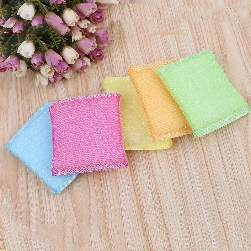 Scrubbing King fine stripe kitchen sponge cloth macaron mixed colour 12x8.5x1.5 cm