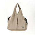 Apricot cloth pet carrier handbag with breathable fabric and carrying straps