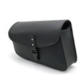 Black PU leather motorcycle swingarm saddlebag mounted on Harley Davidson Sportster