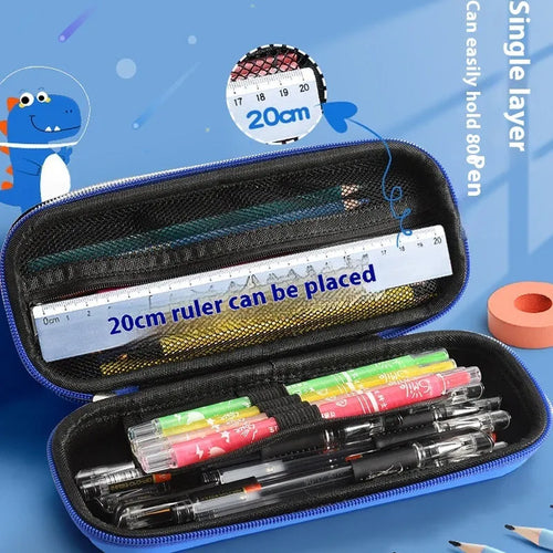 3D leather pencil case with astronaut pattern design showing textured surface and structured box shape