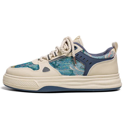 Canvas casual shoes in Milan green or beige with round toe and flat heel design