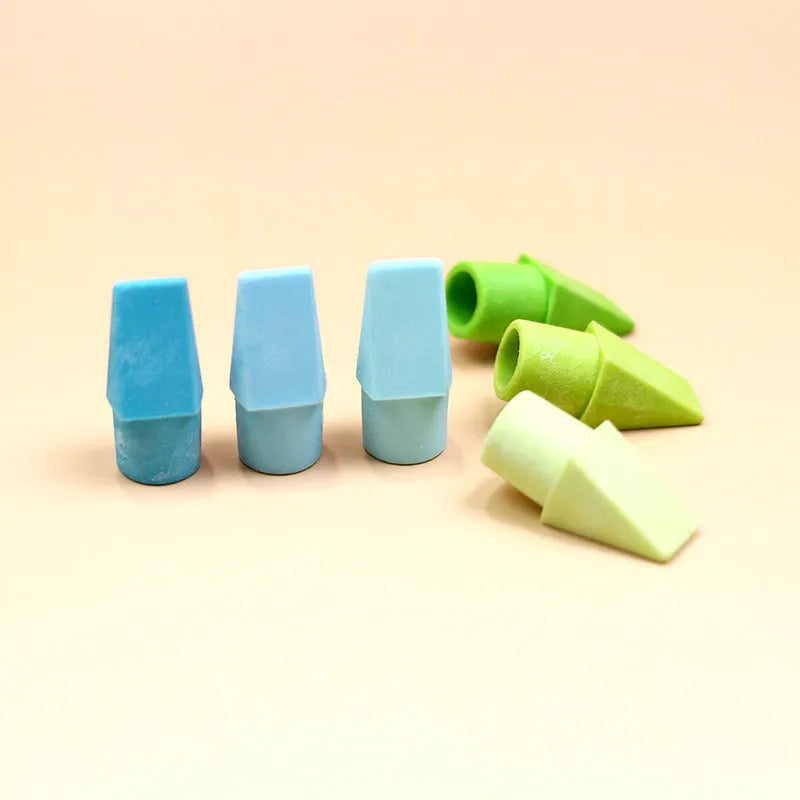 Color knife head bullet eraser in TPR material, 2.2g, random colour from 16 shades including bright red and dark blue