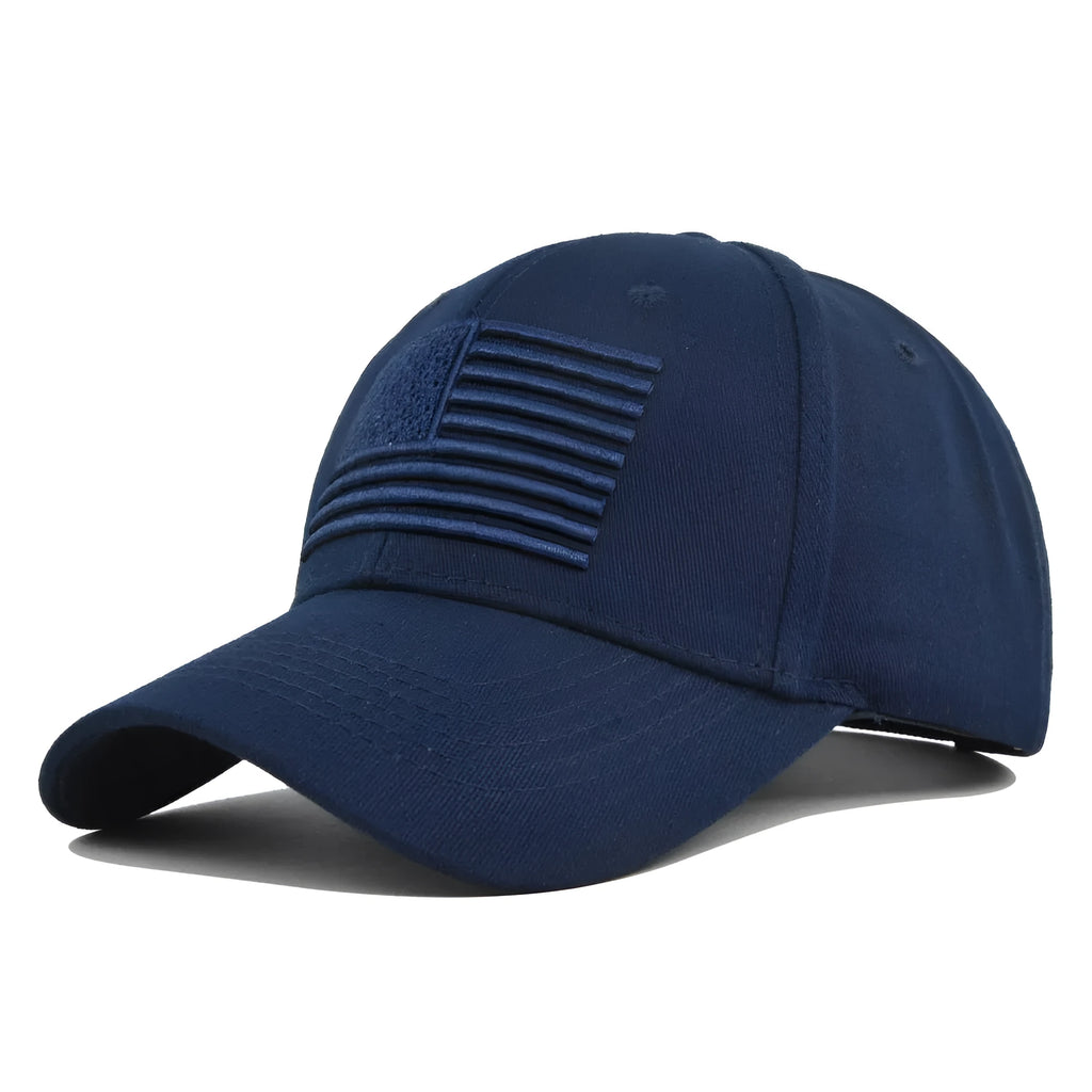 Cotton stereo embroidered peaked cap hard top dome crown sun hat with 7.5cm brim adjustable 54-60cm