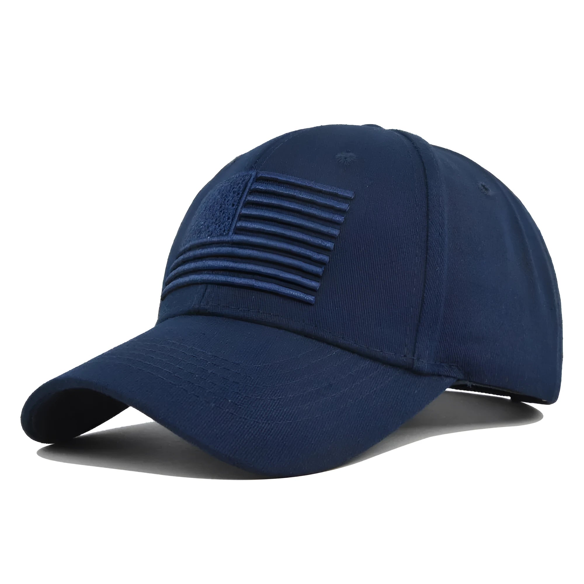 Cotton stereo embroidered peaked cap hard top dome crown sun hat with 7.5cm brim adjustable 54-60cm