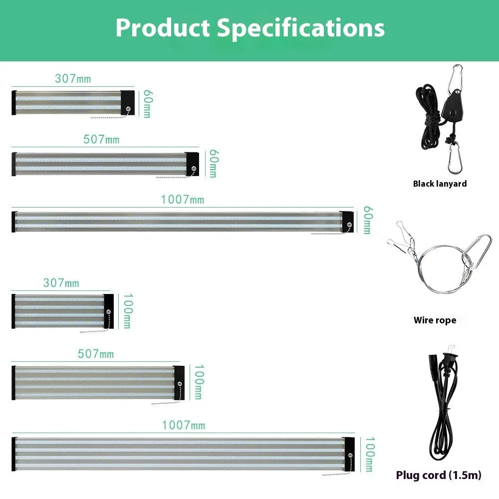 Full spectrum LED grow light bar with 384 beads, PC shell, available in 30CM 50CM 100CM for indoor plants