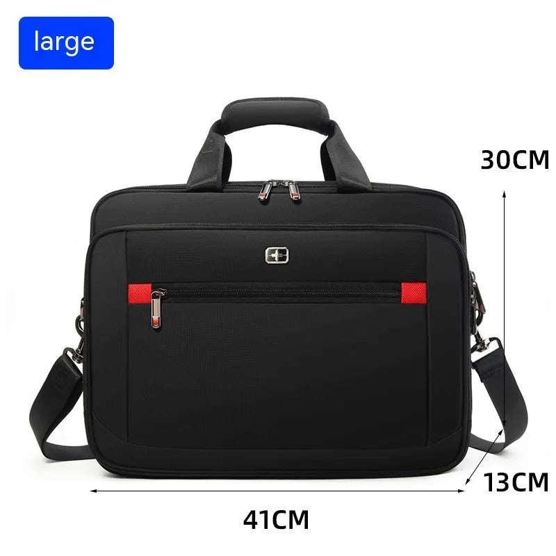 Black Oxford fabric one-shoulder messenger bag for men with urban simplicity style and polyester lining