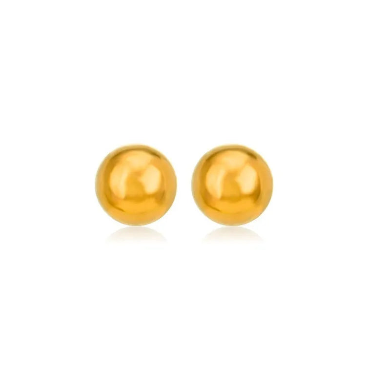 Stainless steel ball stud earrings in minimalist geometric design