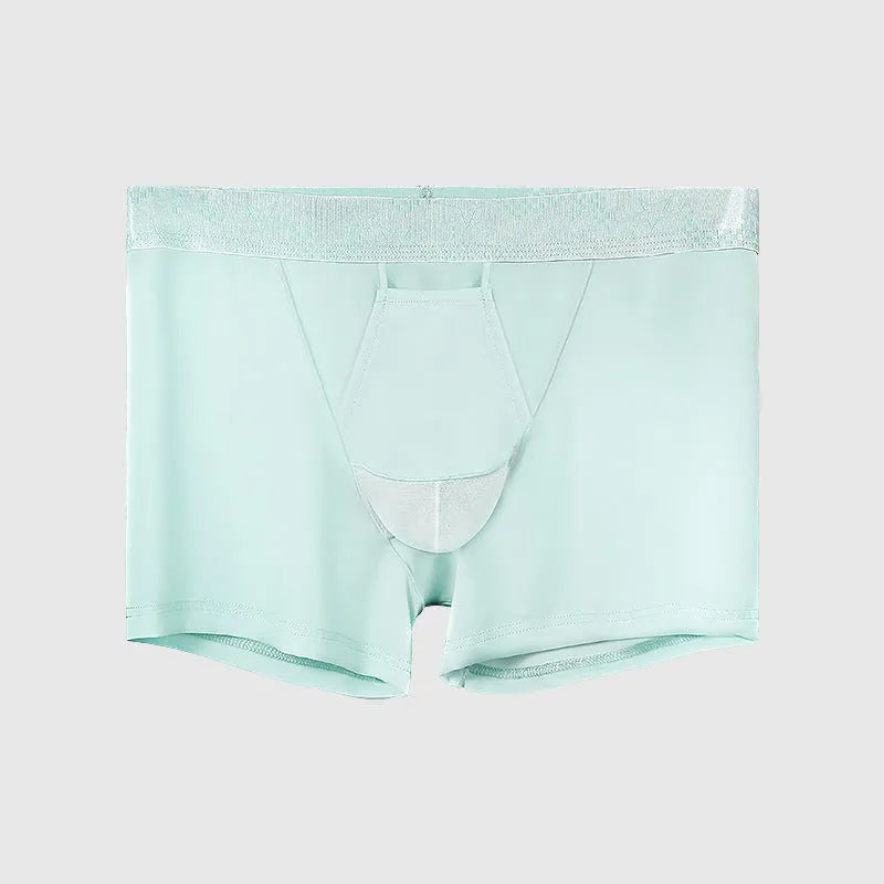 Men's ice silk nylon sports briefs in multiple colours with mid-waist design