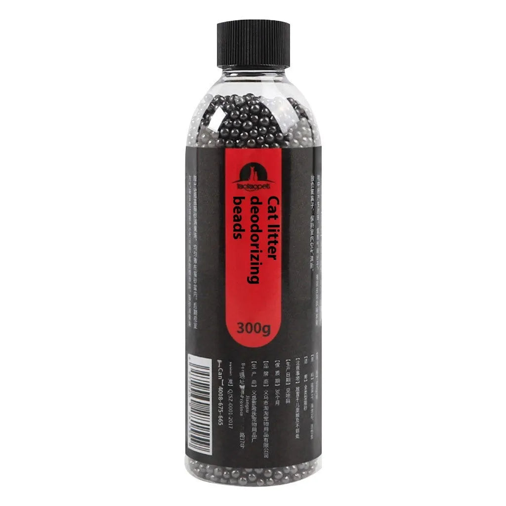 Black cat litter deodorant crystal nano ore pearls in a bottle for odour removal