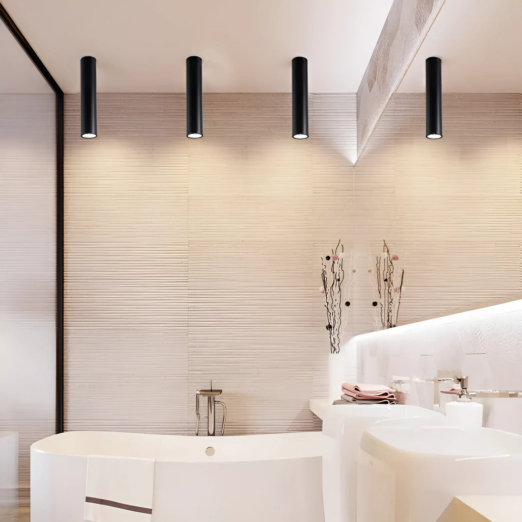 Black round LED surface mounted ceiling downlight with modern design