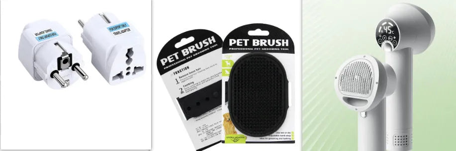 Smart pet hair dryer in white with blow and comb function for dog cat grooming