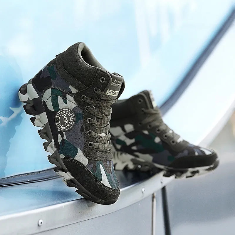 Women's green camouflage canvas sneakers with rubber sole in EU sizes 35-42