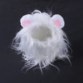Lion headgear wig for a cat in black synthetic fur with an adjustable chin strap