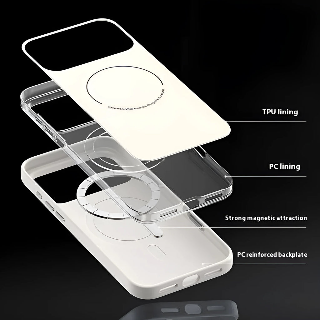 Frosted matte magnetic protective case for iPhone 17 Pro with camera button coverage