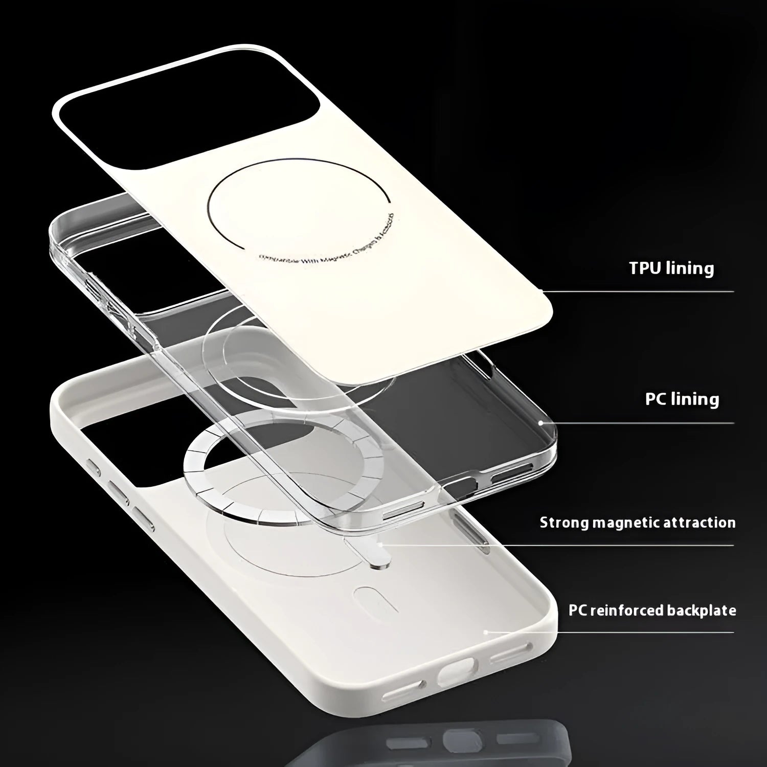 Frosted matte magnetic protective case for iPhone 17 Pro with camera button coverage