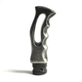 Knife handle shaped car gear shift knob in black resin and imitation metal with screws and sleeve