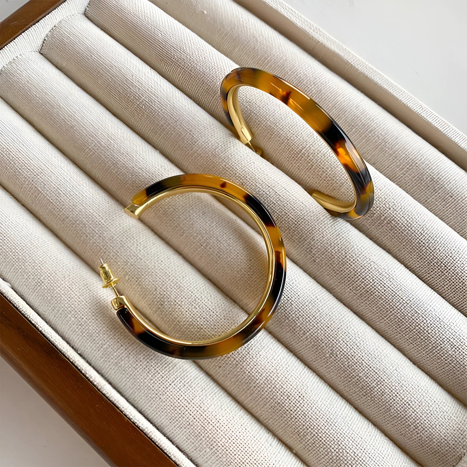 Copper leopard print ring earrings geometric electroplated gold silver for women
