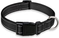 Adjustable chest strap dog collar in nylon material showing colour options