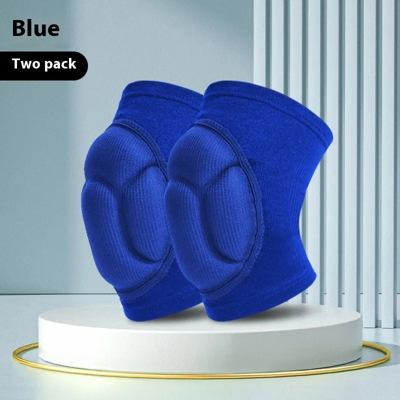 Black and blue thick sponge dance knee pads for volleyball and outdoor sports
