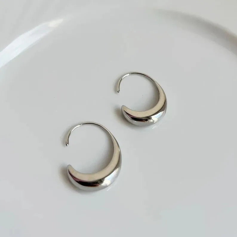 Gold and silver snake design alloy earrings with electroplated finish