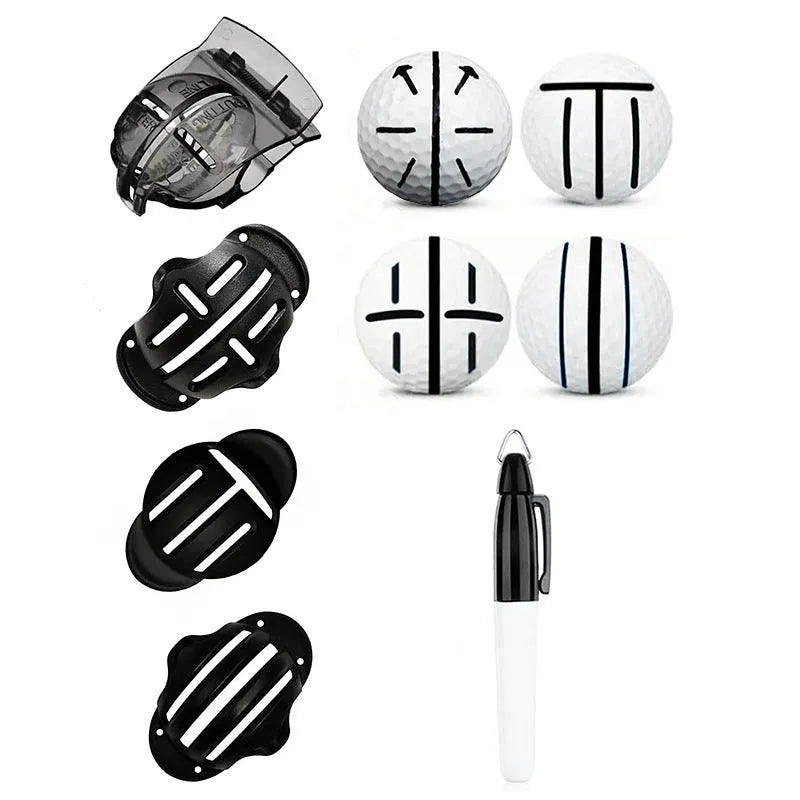 Golf scriber putter alignment tool with plastic scriber markers and drawing pens for putting practice