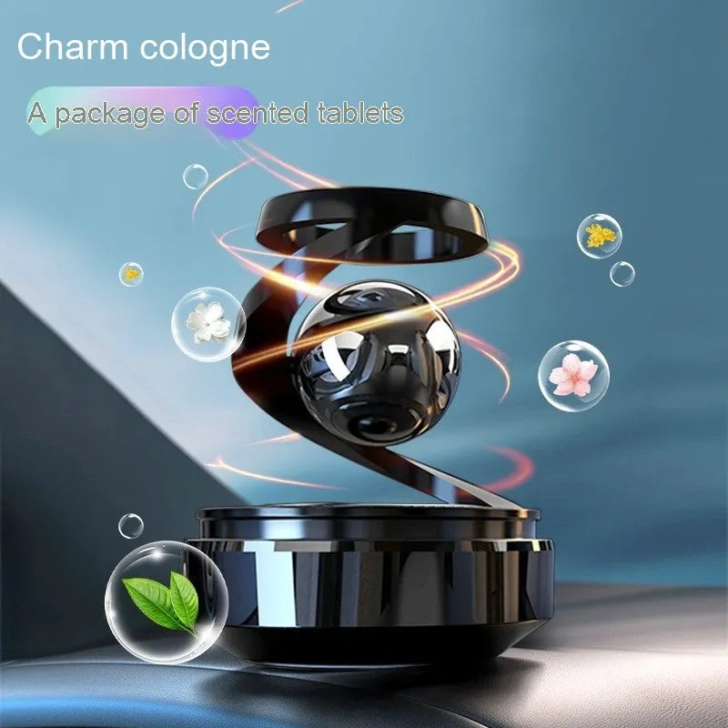 Solar car air freshener decorative perfume unit with fragrance and odour removal functions