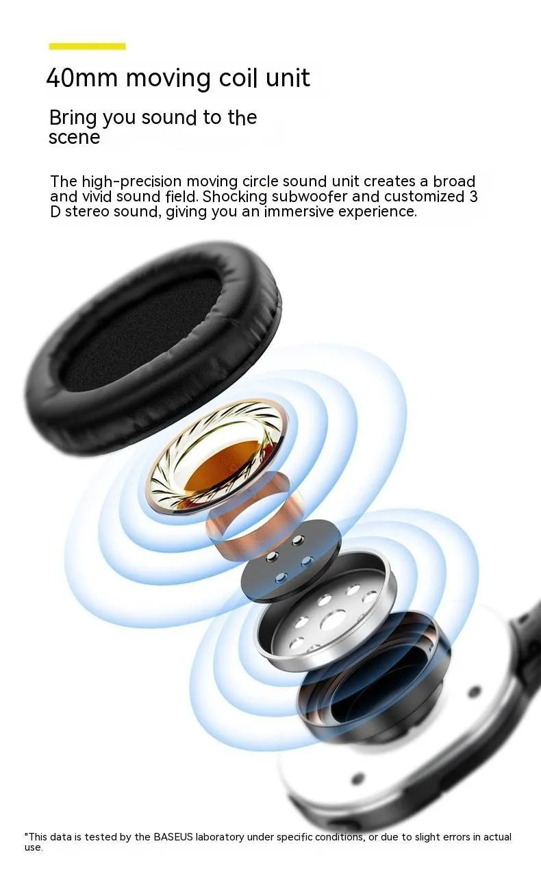 Wireless Bluetooth sports gaming headset in black and white colours with head-mounted design