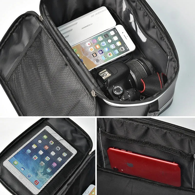 Black PU leather waterproof backseat car storage bag with 12 litre capacity