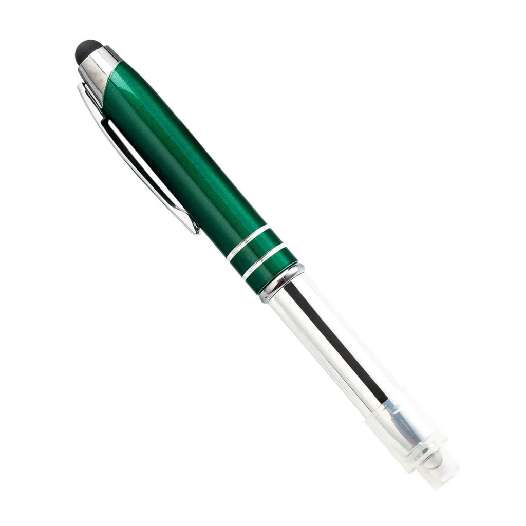 Multifunctional metal capacitive stylus pen with LED light in five colour options