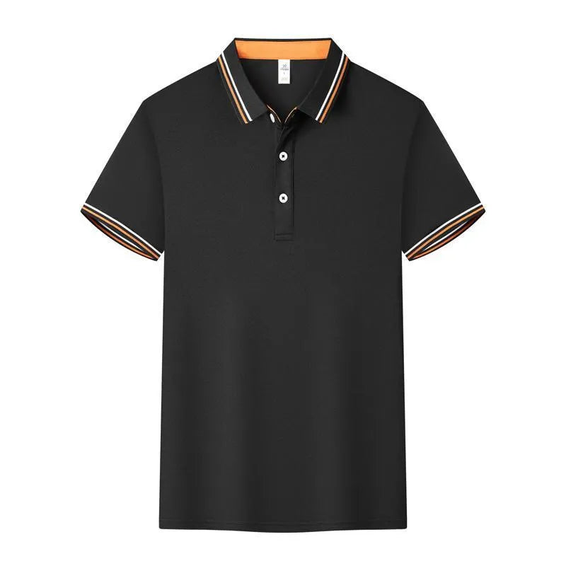 Men's slim fit cotton polo shirt with collar and short sleeves in multiple colour options