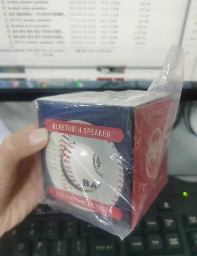 Baseball-shaped Bluetooth wireless speaker in green colour option