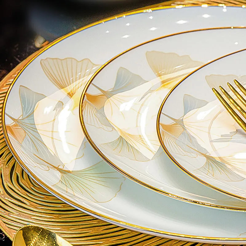24-piece ceramic tableware gift set with glazed colour map bowls, spoons, and chopsticks