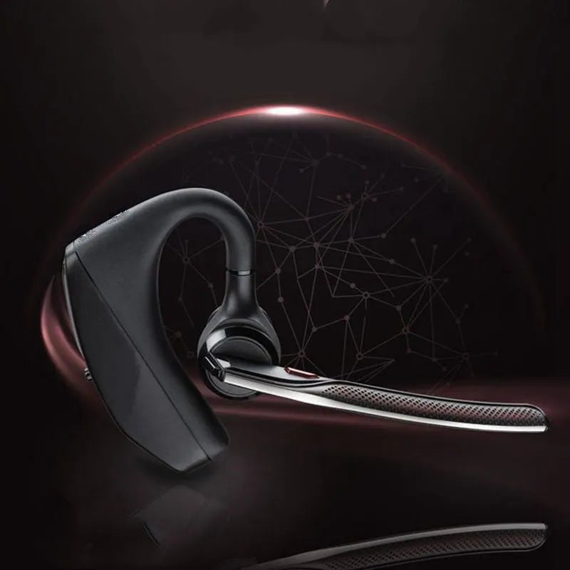 Black stereo Bluetooth sports headphones with a battery display on a plastic frame.