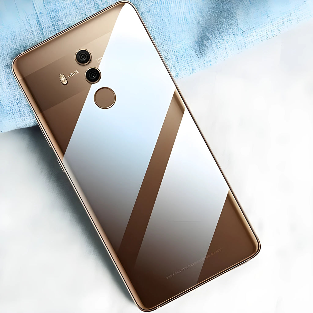 Transparent soft silicone phone case for Huawei Mate 10 and Mate 10 Pro with simple style and mirror element