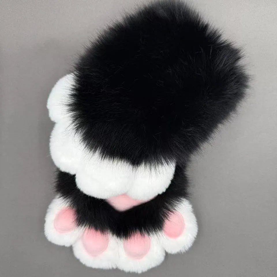 Animal claw cosplay gloves in multiple colour combinations with contrasting pads on nylon material