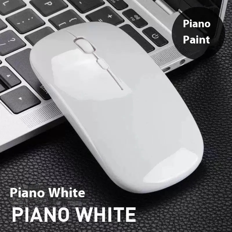 Bluetooth dual-mode wireless mouse in grey, compact rechargeable silent optical laptop mouse with USB cable