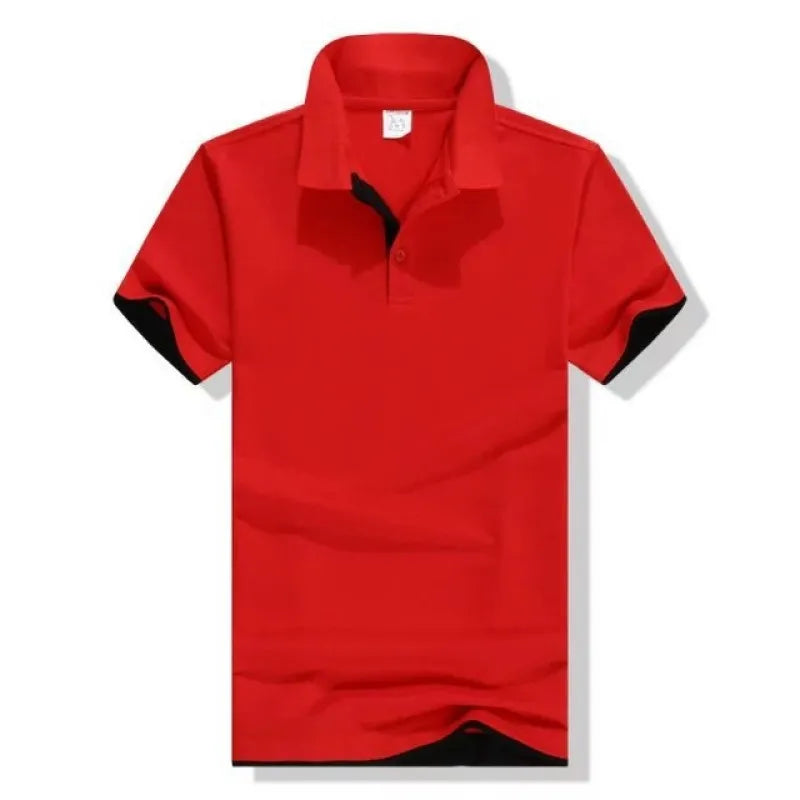 Men's casual fashion stand collar polo shirt in cotton with short sleeves