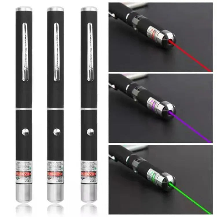 3-pack metal single point laser pens for dogs and cats in three colour options
