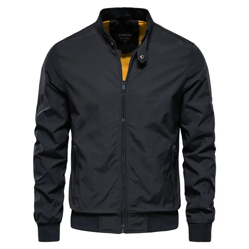 Men's casual thin jacket in polyester available in dark blue, black or army green colours