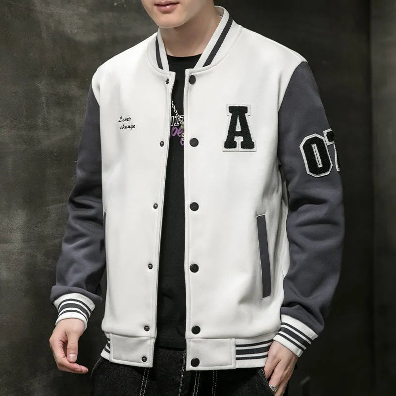 Men's baggy casual jacket top in black, made from polyester, with relaxed fit for leisure