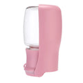Foldable plastic dog water bottle dispenser in blue, pink, or white with 350ml or 550ml capacity